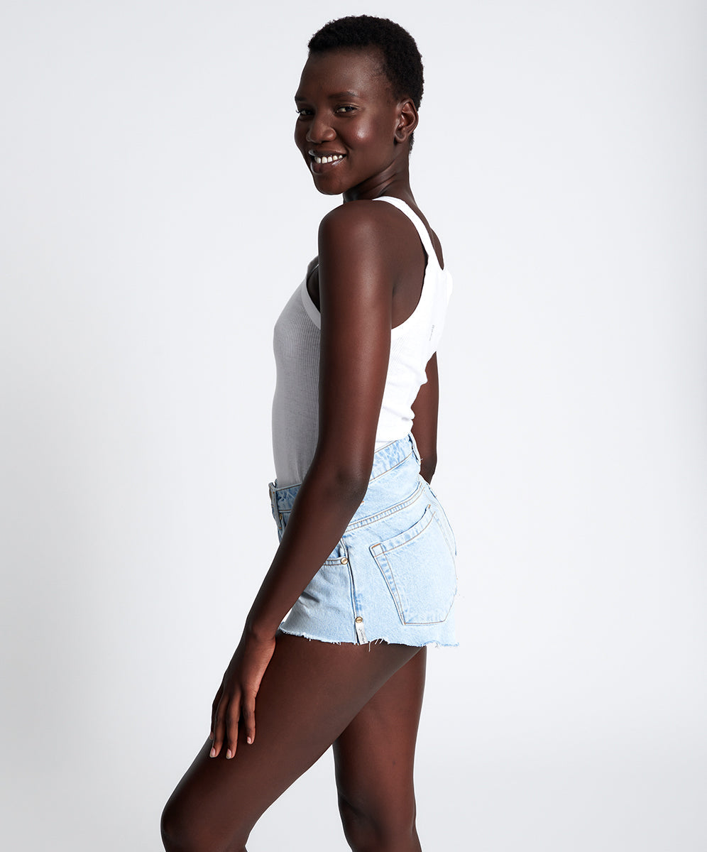 The Best High Waisted Denim Shorts | Agolde Review - the gray details